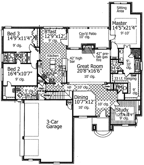 Plan 48384FM: Roomy Master Sitting Area - Floor Plan - Main Level - European, French Country