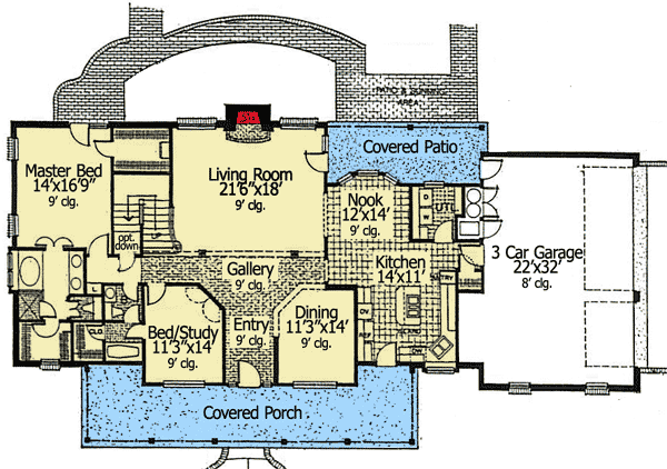 Plan 48395FM: Farmhouse Plan With Expansion Space - Floor Plan - Main Level - Country, Farmhouse