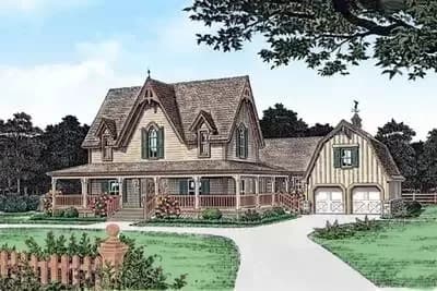 Farmhouse Plan with Optional Guest Quarters