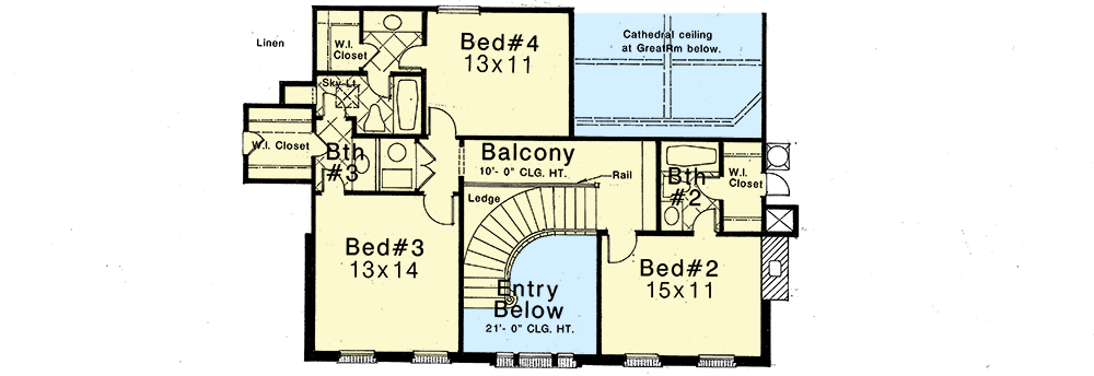 Plan 48459FM: Graceful Georgian House Plan - Floor Plan - 2nd Floor - Colonial, Georgian, Traditional
