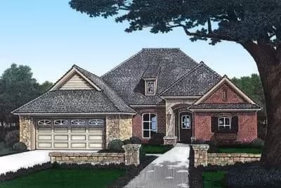 French Country House Plan for Narrow Lot