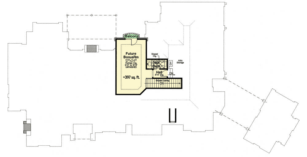 Plan 48495FM: One-Story French Country House Plan Under 3300 Square Feet with Bonus Expansion - Floor Plan - 2nd Floor - European, French Country