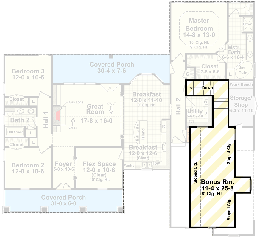 Plan 51009MM: Flexible Country House Plan - Floor Plan - Bonus - Country, Traditional