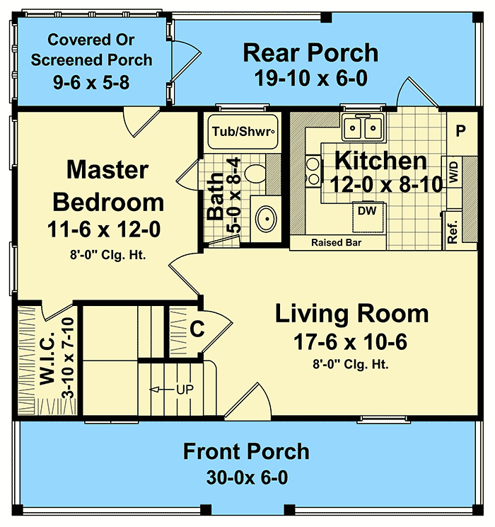 Plan 51016MM: 2-Story Traditional Home Plan with Efficient Use of Space - Floor Plan - Main Level - Country