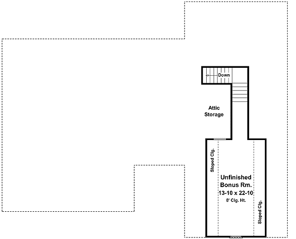 Plan 51019MM: Unique Dormered Design - Floor Plan - Bonus - Southern