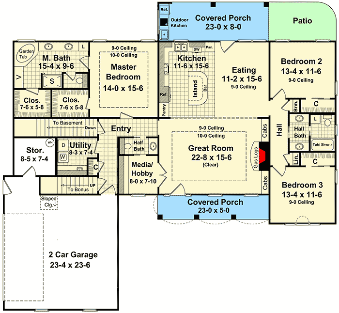 Plan 51033MM: Upscale European Country Styling - Floor Plan - Main Level - Country, Southern, Traditional
