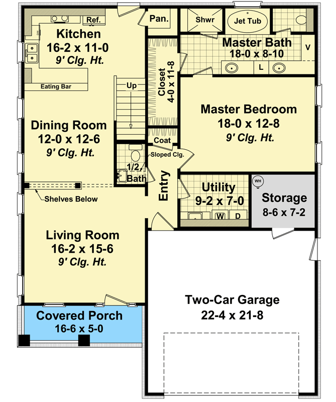 Plan 51047MM: Charming and Petite Country Craftsman House Plan - Floor Plan - Main Level - Craftsman, Northwest