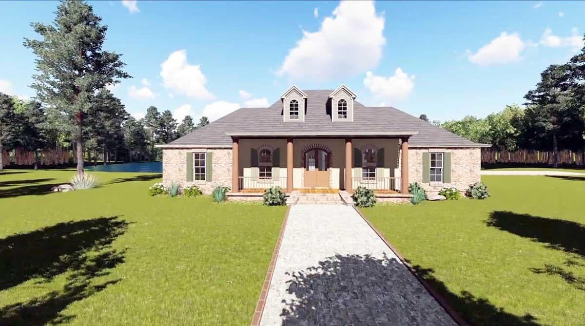 Plan 51054MM: Southern House Plan with Twelve Foot Great Room Ceilings - 2200 Sq Ft - Image #4 - Acadian, French Country, Louisiana-Style, Southern