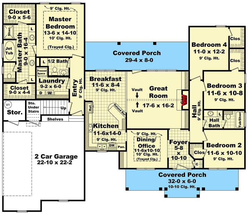 Plan 51062MM: Smart Design with European Styling - Floor Plan - Main Level - Southern, Traditional