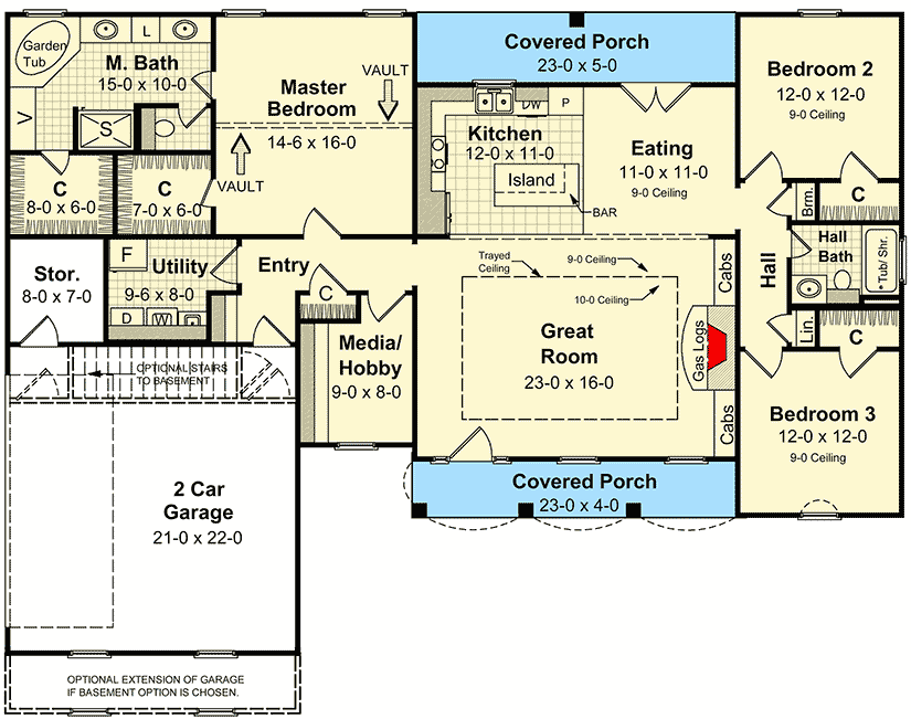 Plan 5113MM: Excellent Value and Plenty of Options - Floor Plan - Main Level - Ranch, Traditional