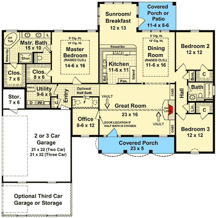 Plan 5125MM: Welcoming Front-Entry Sidelights - Floor Plan - Main Level - Country, Traditional