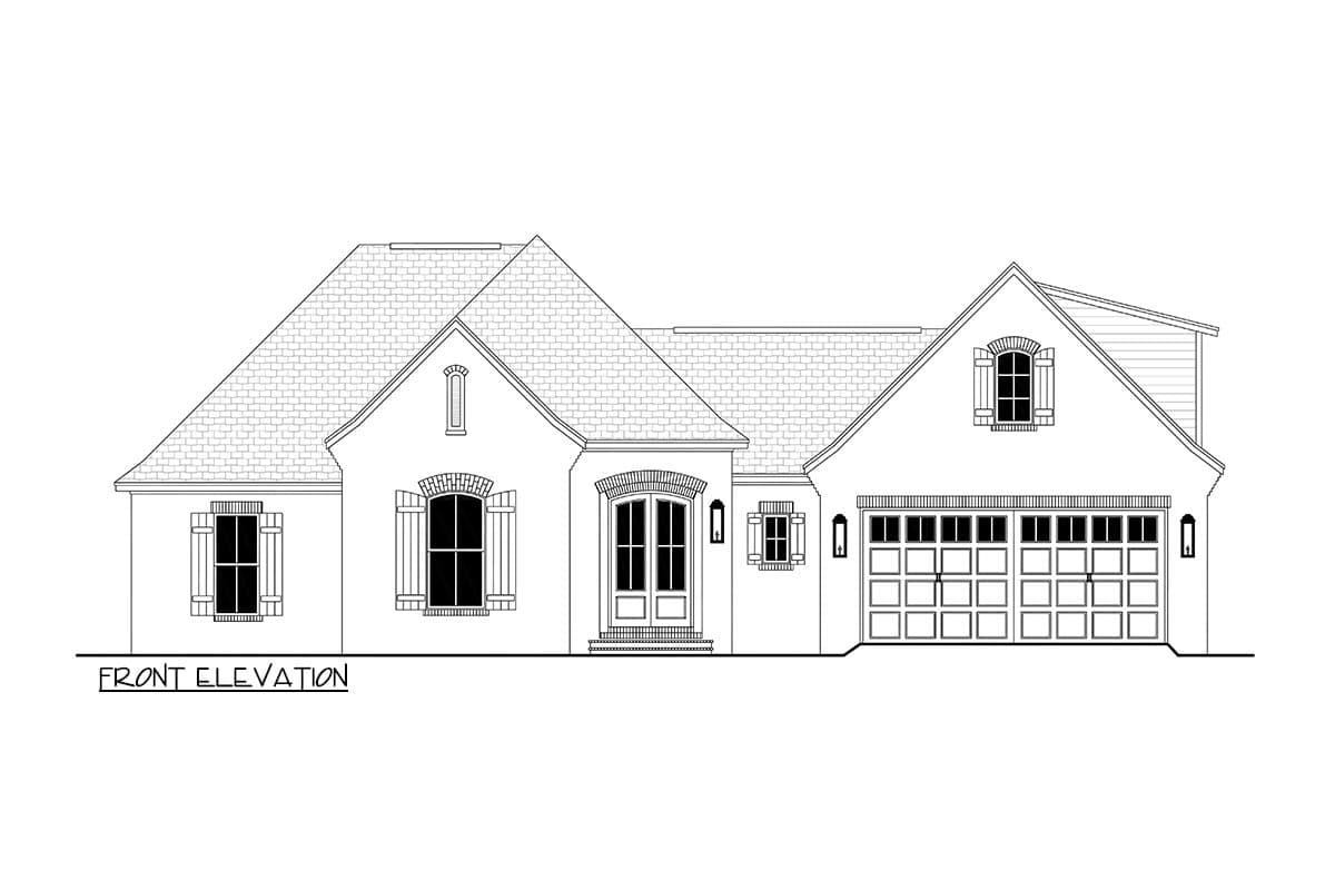 Plan 51722HZ: Flexible French Country House Plan with 3 to 5 Beds - 2180 Sq Ft - Image #4 - Acadian, French Country, Louisiana-Style, Southern