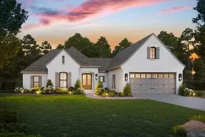 Flexible French Country House Plan with 3 to 5 Beds - 2180 Sq Ft