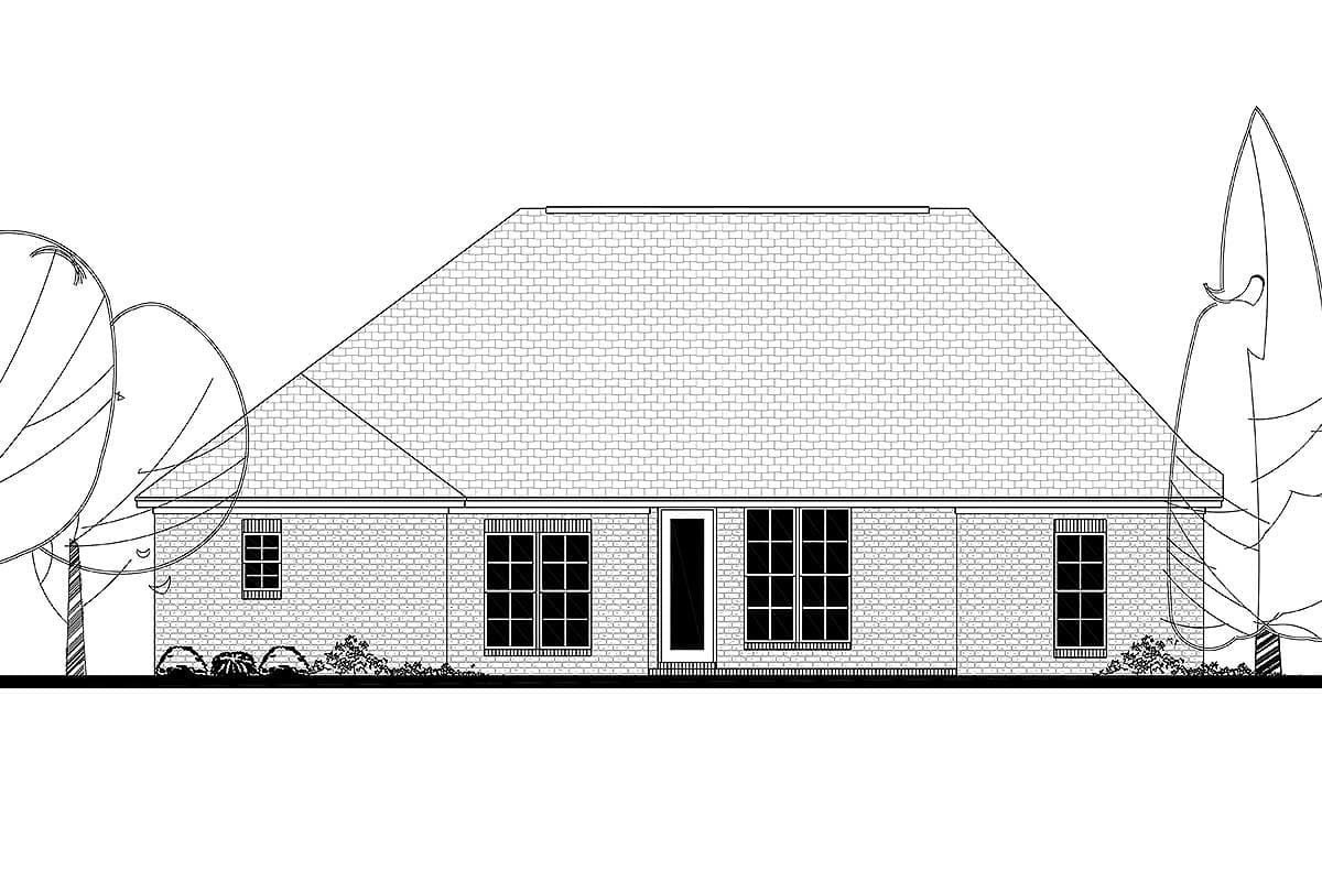 Plan 51723HZ: All Brick Traditional House Plan - Image #9 - Southern, Traditional