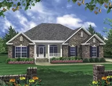3 Bed 1600 Square Foot House Plan with 2 Raised Eating Bars