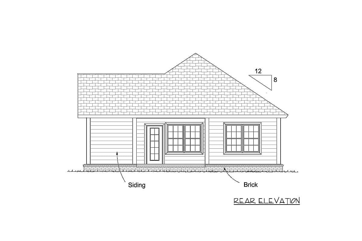 Plan 52209WM: Two Bedroom Starter Home Plan - 1147 Sq Ft - Image #8 - Cottage, Country