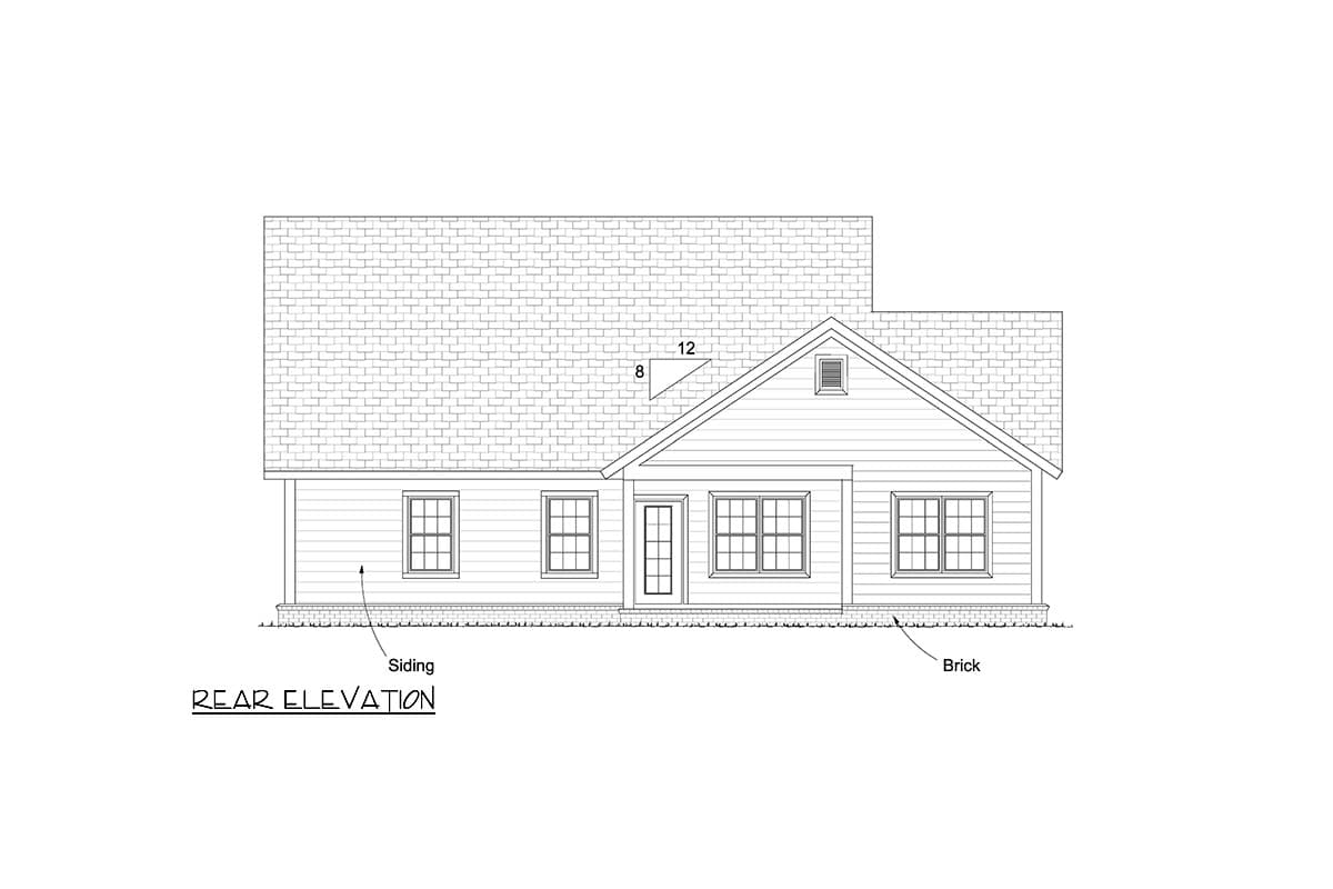 Plan 52214WM: 3-Bed Country Cottage House Plan for Narrow Lot - 1570 Sq Ft - Image #9 - Cottage, Country, Farmhouse, Ranch, Traditional