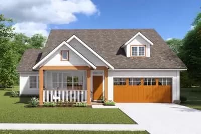 3-Bed Country Cottage House Plan for Narrow Lot - 1570 Sq Ft