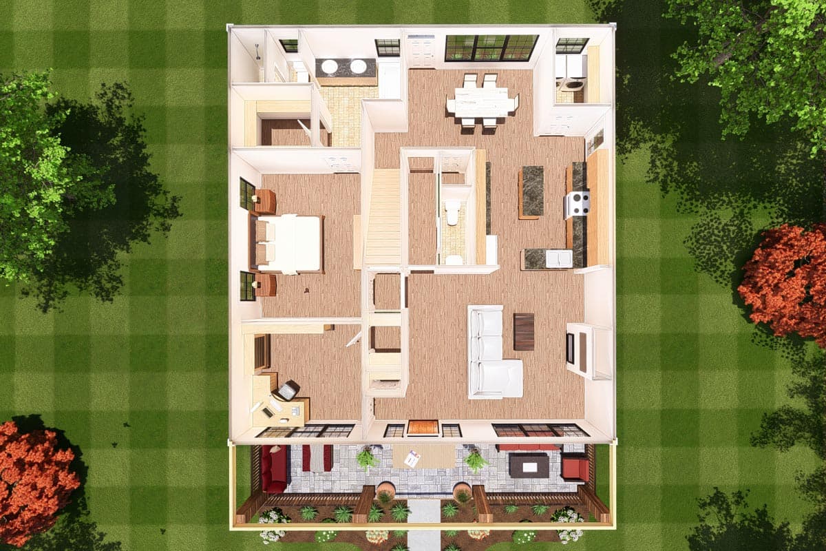 Plan 52223WM: Cozy Country Cottage With Garage Option - Image #7 - Cottage, Country, Craftsman