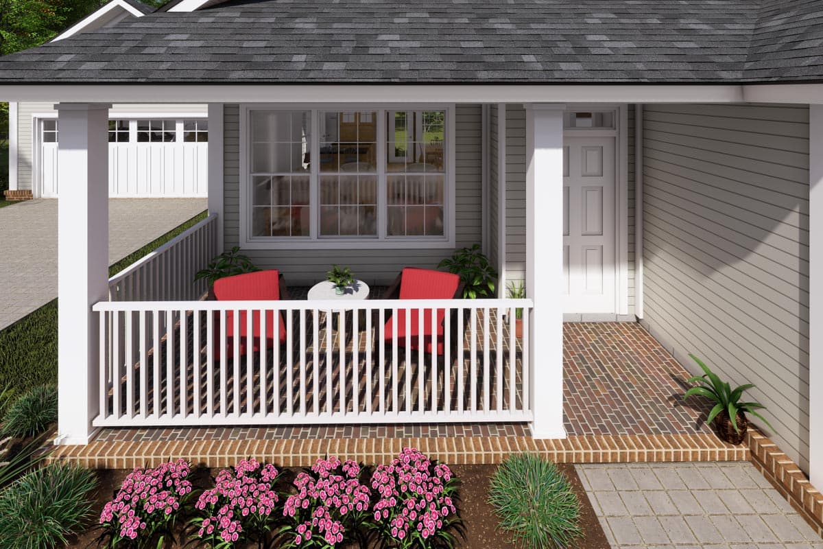 Plan 52226WM: Tidy 3 Bedroom Bungalow House Plan with 2-Car Garage - 1426 Sq Ft - Image #7 - Cottage, Country