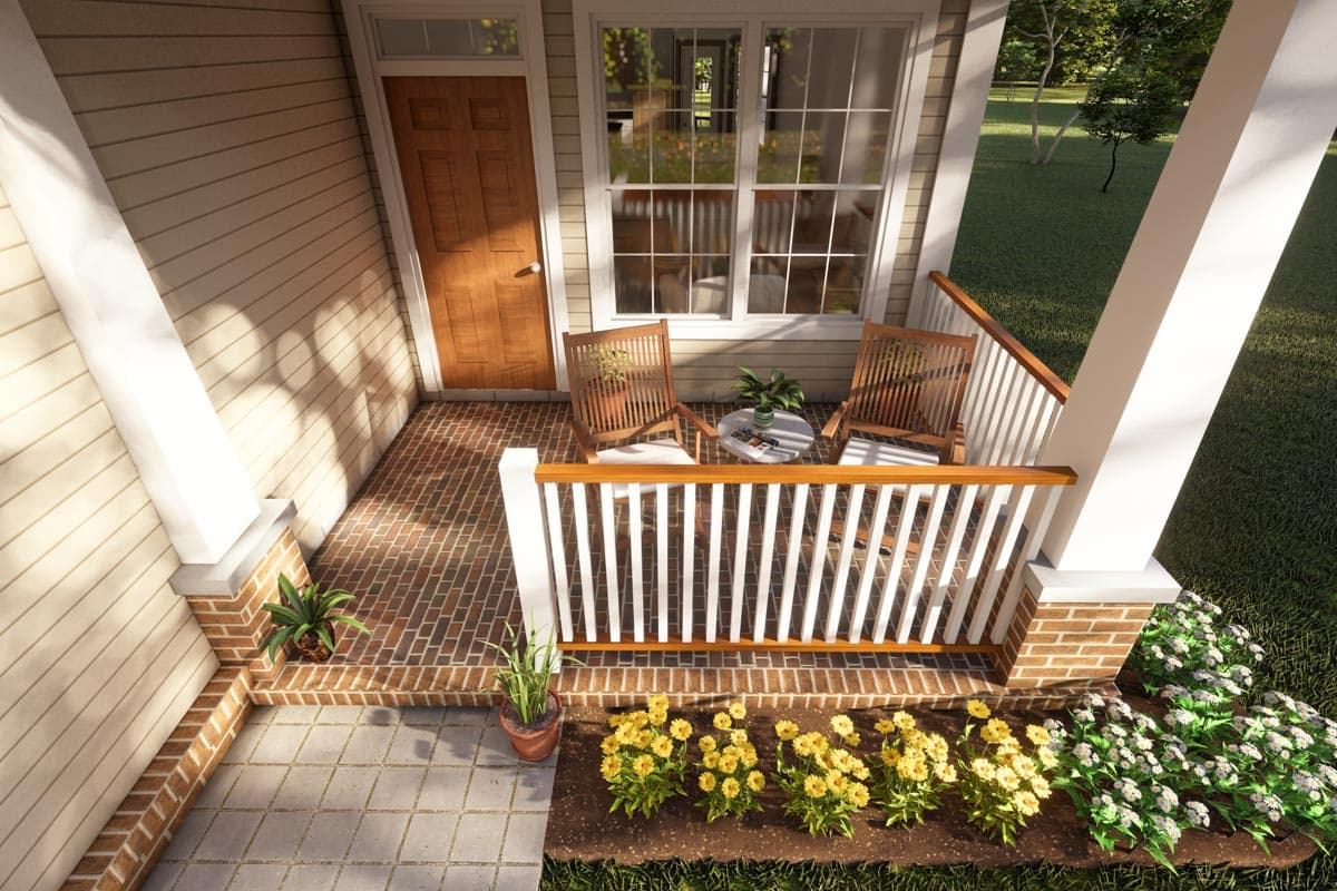 Plan 52228WM: Cozy Cottage with Two Bedrooms - 1163 Sq Ft - Image #5 - Cottage, Country