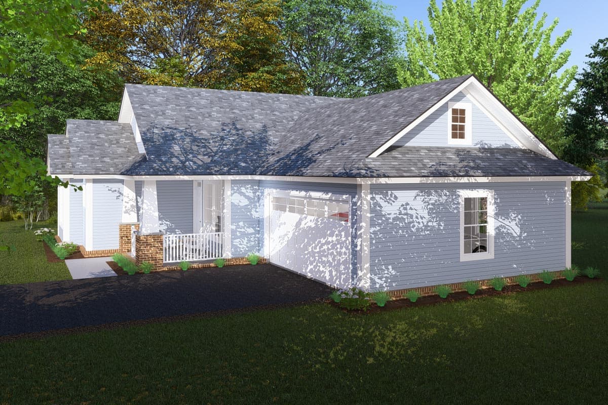 Plan 52229WM: Cozy Cottage Home Plan - 1163 Sq Ft - Image #6 - Cottage, Country