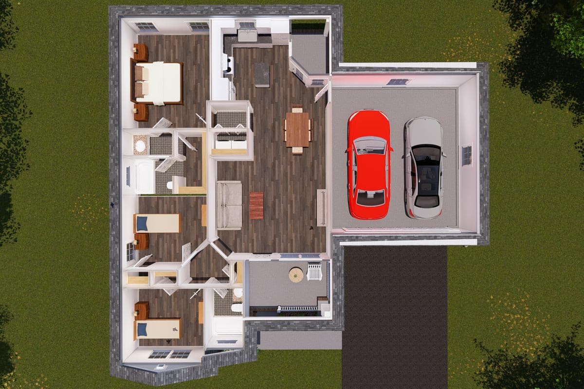 Plan 52229WM: Cozy Cottage Home Plan - 1163 Sq Ft - Image #8 - Cottage, Country