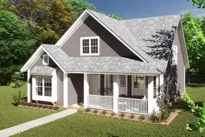 Country Home Plan with First Floor Master and 3 Bedrooms - 1597 Sq Ft