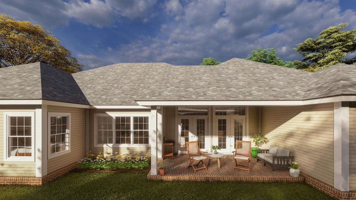 Plan 52238WM: One-Story Country House Plan with 4 Bedrooms and 2 Porches - 2193 Sq Ft - Image #4 - Country, Traditional