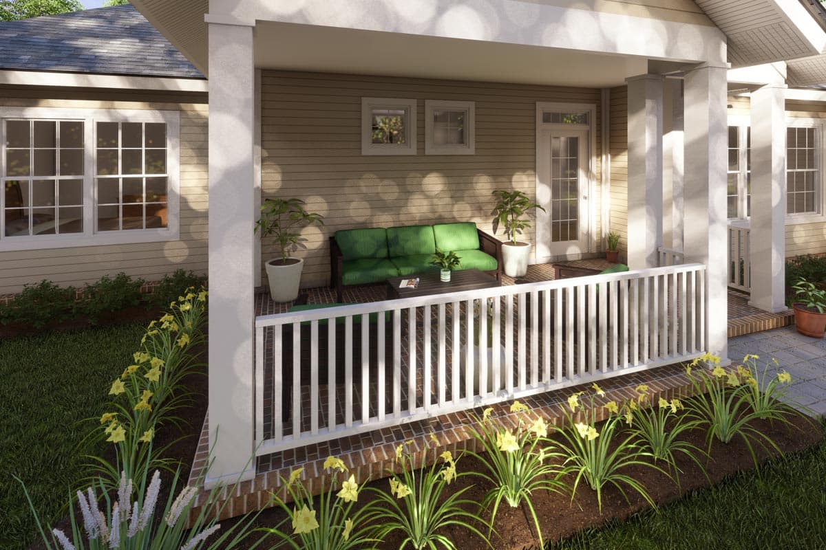 Plan 52238WM: One-Story Country House Plan with 4 Bedrooms and 2 Porches - 2193 Sq Ft - Image #6 - Country, Traditional