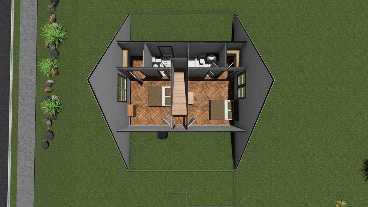Plan 52240WM: 2-Story Country Cottage House Plan with Four Bedrooms in a Narrow Footprint - 1940 Sq Ft - Image #8 - Cottage, Country, Traditional