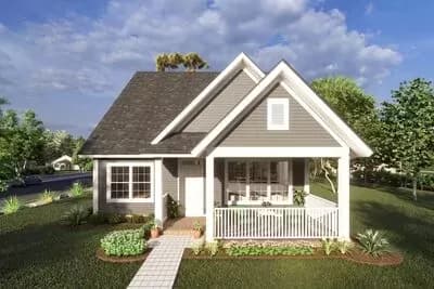 2-Story Country Cottage House Plan with Four Bedrooms in a Narrow Footprint - 1940 Sq Ft