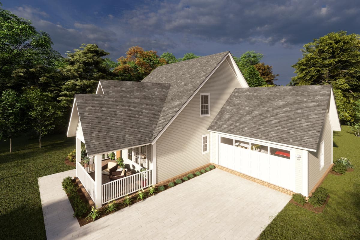 Plan 52241WM: Four Bedroom Country House Plan with 2-Car Garage - 1940 Sq Ft - Image #5 - Cottage, Country, Traditional