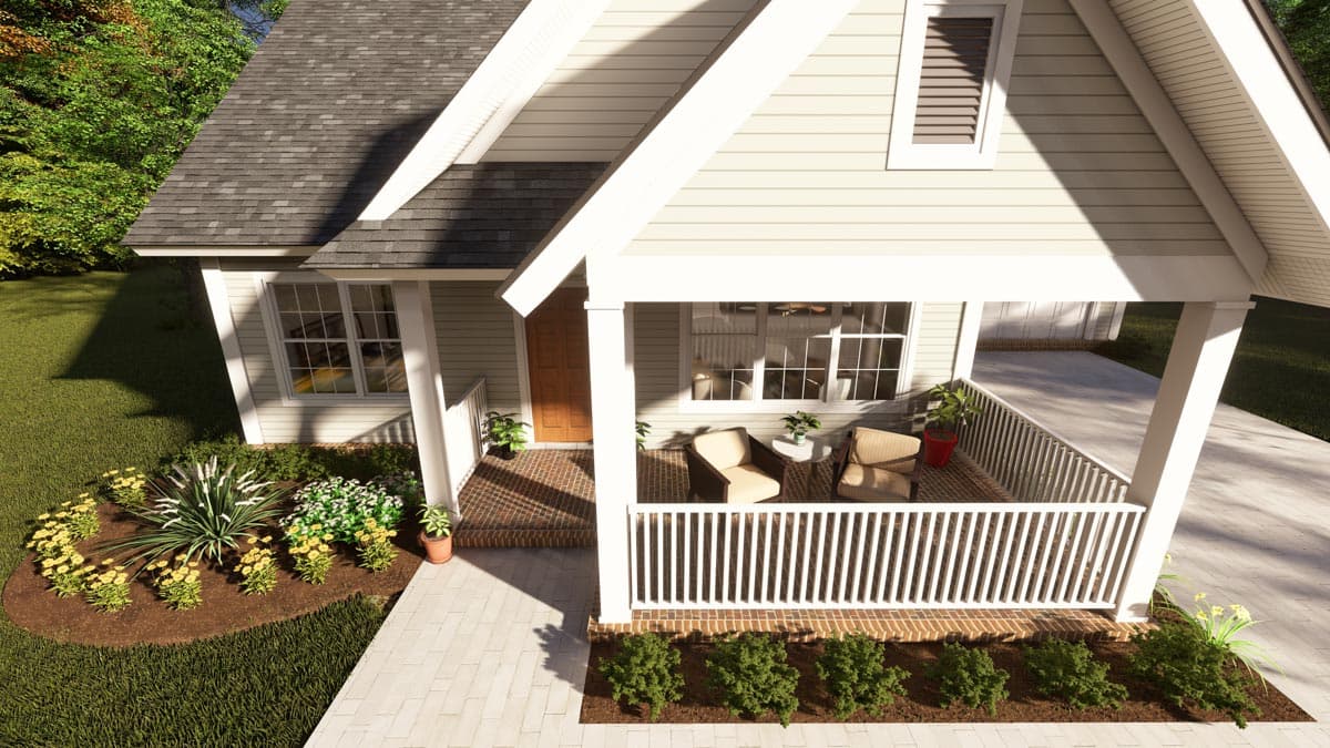 Plan 52241WM: Four Bedroom Country House Plan with 2-Car Garage - 1940 Sq Ft - Image #6 - Cottage, Country, Traditional