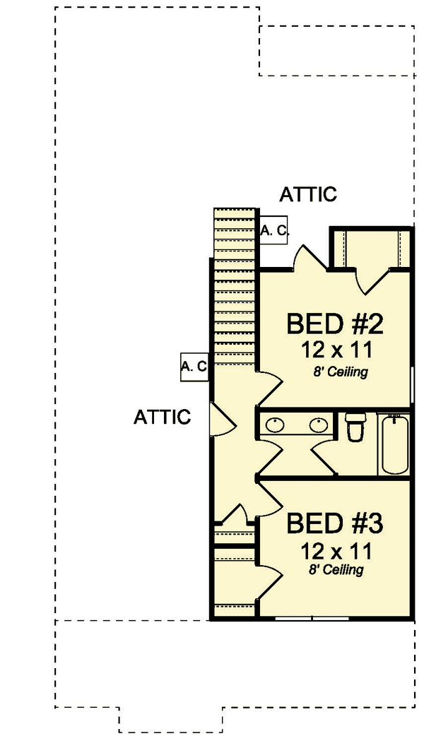 Plan 52245WM: First Floor Master Suite - Floor Plan - 2nd Floor - Cottage, Country