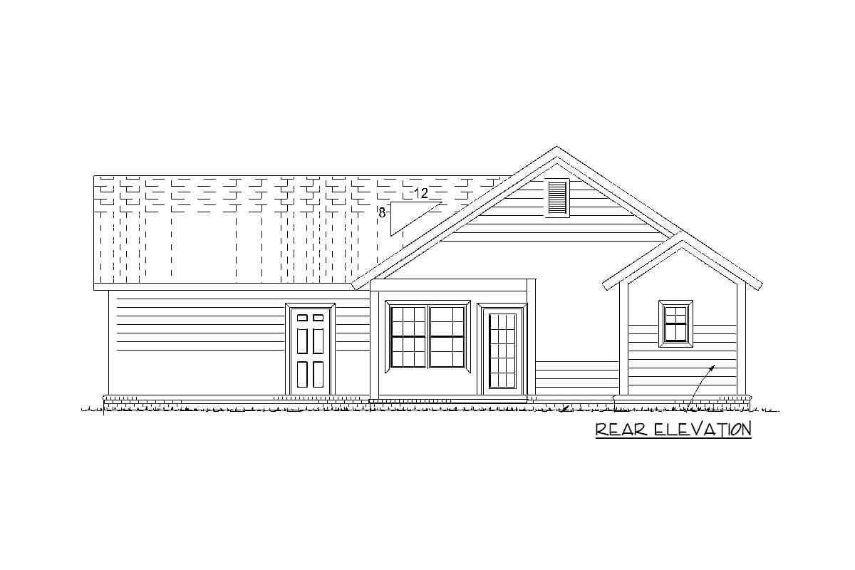 Plan 52251WM: 3 Bed Narrow Lot Cottage with Garage - 1397 Sq Ft - Image #9 - Cottage, Country