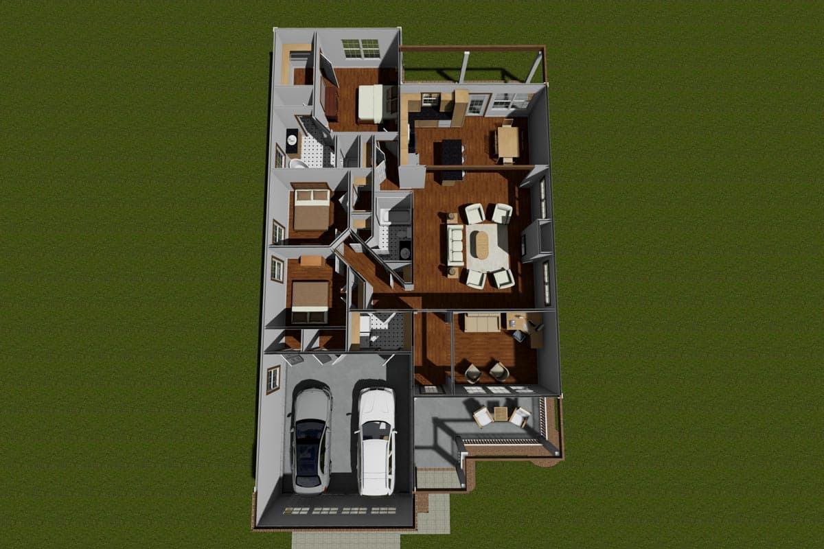 Plan 52262WM: One-Story Country House Plan with Fourth Bedroom or Study - 1780 Sq Ft - Image #8 - Cottage, Country, Ranch