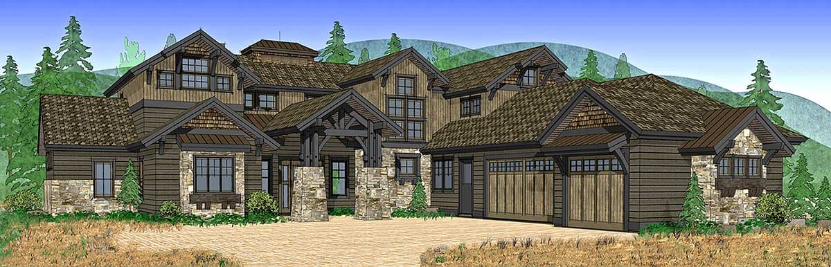 Plan 54200HU: Stunning Mountain Home with Four Master Suites - Image #44 - Craftsman, Modern, Mountain, Rustic, Traditional