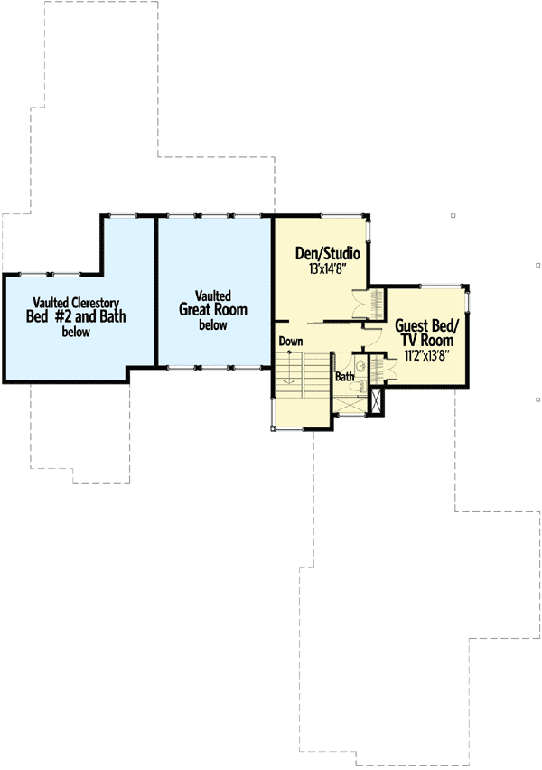 Plan 54202HU: Light-Filled Mountain Modern House Plan - Floor Plan - 2nd Floor - Contemporary, Modern, Mountain, Northwest