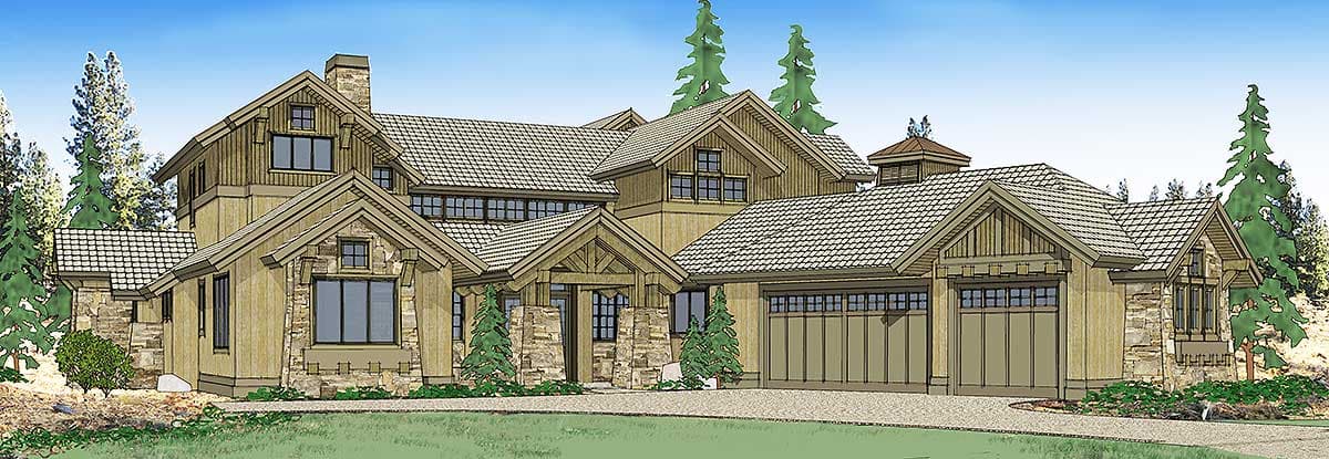 Plan 54204HU: Mountain Luxury With Bridge Balcony - Image #26 - Craftsman, Mountain, Northwest, Rustic