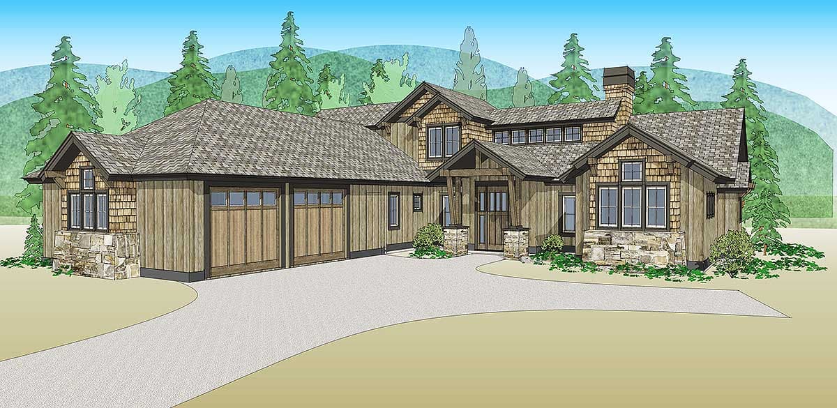 Plan 54221HU: Mountain Living with Lots of Options - Image #24 - Craftsman, Mountain, Rustic