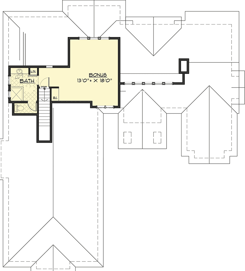 Plan 54221HU: Mountain Living with Lots of Options - Floor Plan - Bonus - Craftsman, Mountain, Rustic
