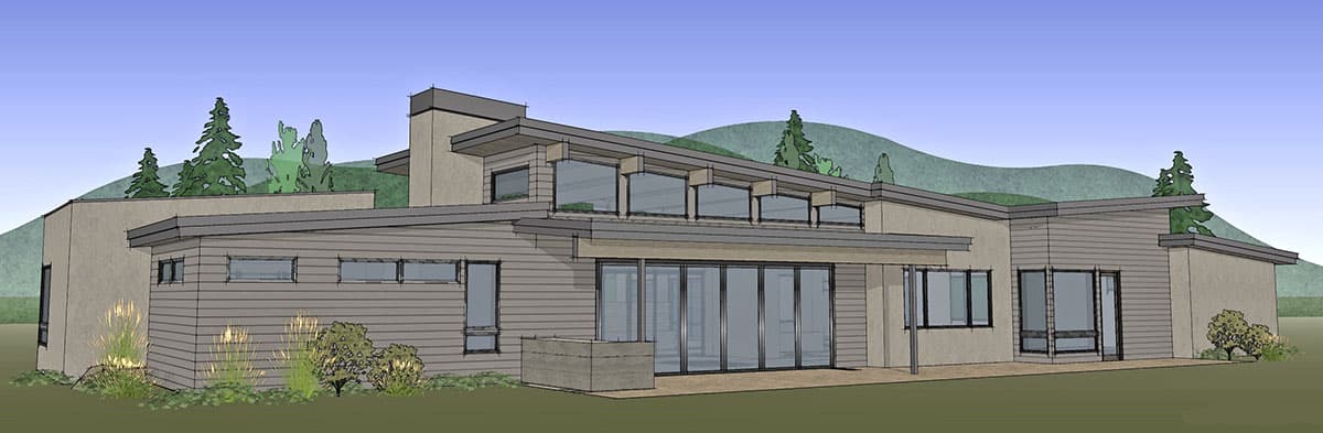 Plan 54222HU: Striking Modern House Plan with Game Room - 3312 Sq Ft - Image #56 - Contemporary, Mid Century Modern, Modern