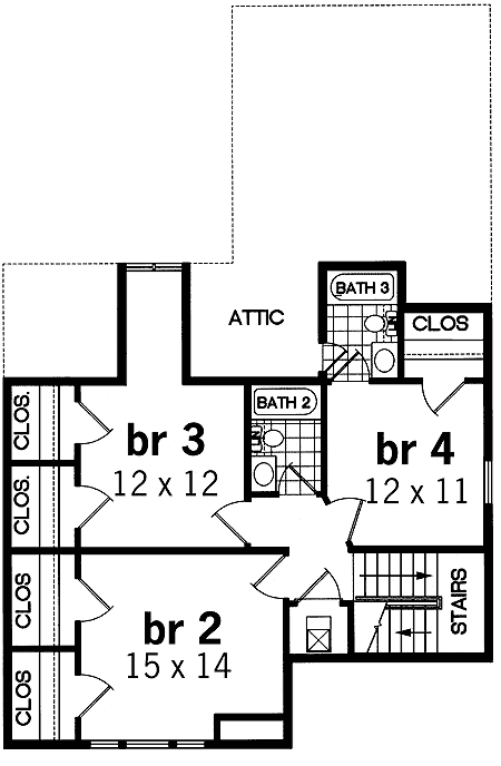 Plan 55020BR: Vacation at the Beach - Floor Plan - 2nd Floor - Beach, Vacation