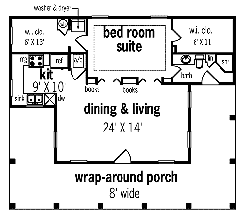 Plan 55053BR: ADU House Plan with a Timeless Facade - Floor Plan - Main Level - Cottage, Southern