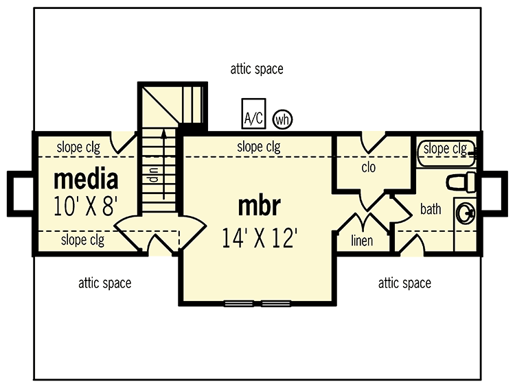 Plan 55109BR: Compact Cottage - Floor Plan - 2nd Floor - Cottage, Vacation