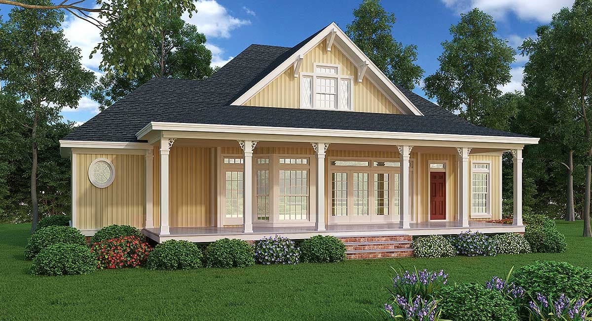 Plan 55141BR: Compact Charming House Plan with 2-Car Garage Option - Image #4 - Cottage, Southern, Traditional