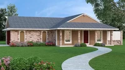 2 Bed House Plan With Side Patio