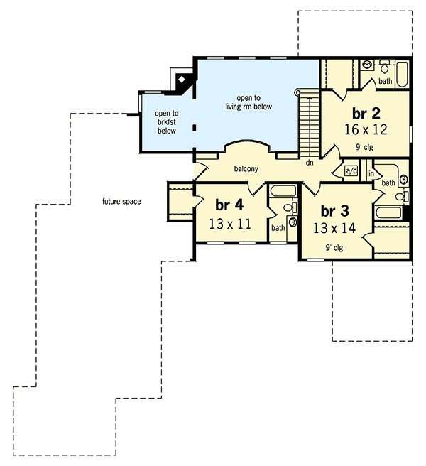 Plan 55173BR: Luxury Home with Home Theater - Floor Plan - 2nd Floor - European, Traditional