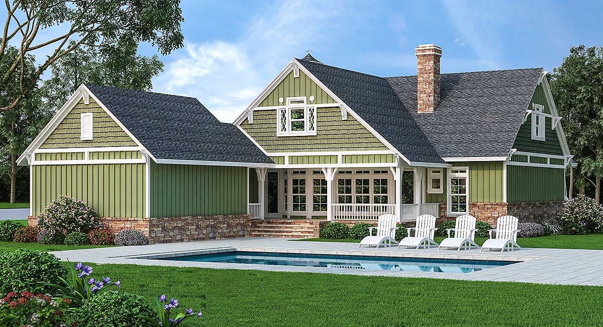Plan 55174BR: Craftsman with Porches, Pergola and Bonus Room - Image #6 - Country, Craftsman, Northwest